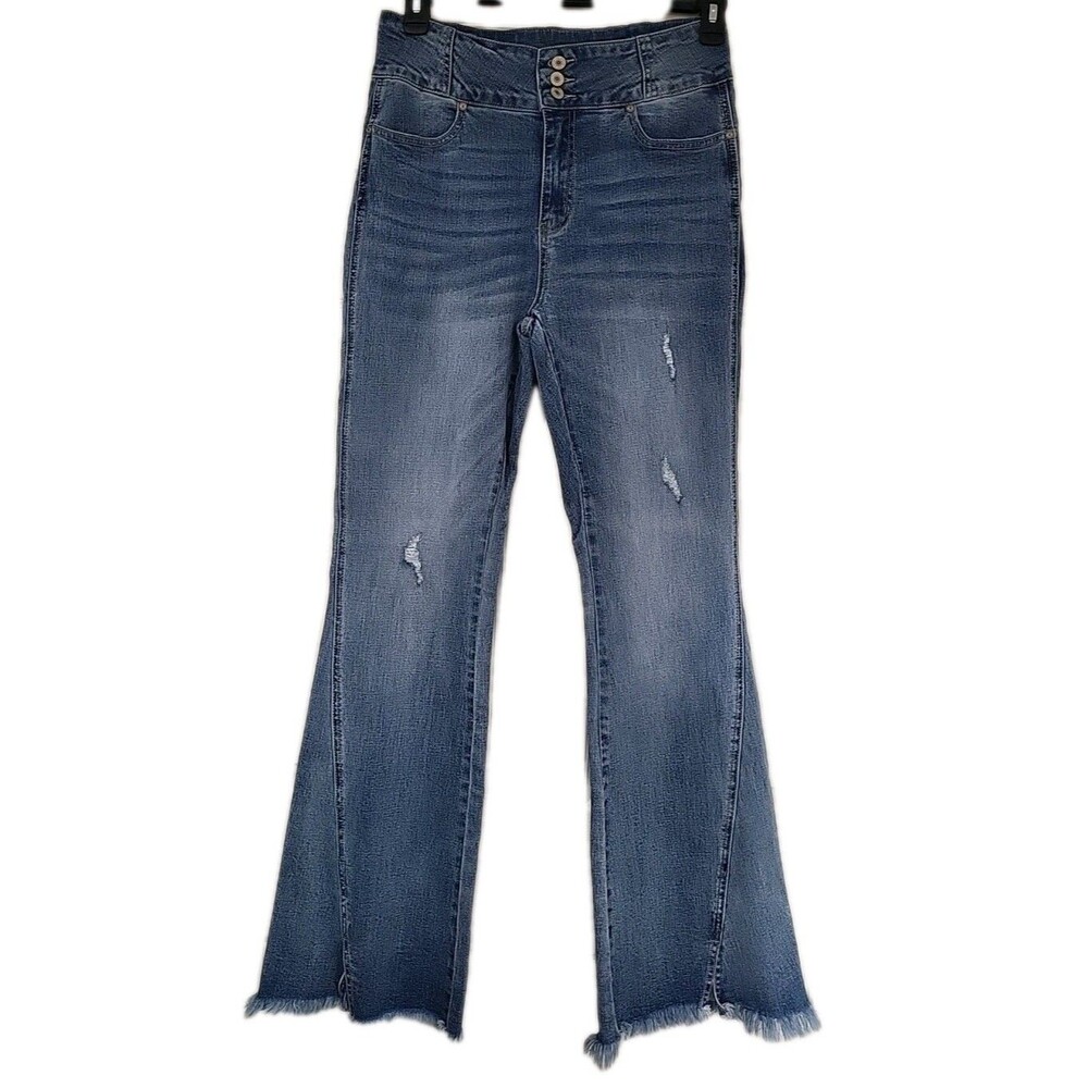 KanCan Womens Dunkirk High Waisted Flare Jeans Size 11/29 Medium Wash KC5203M